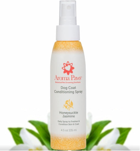 Dog Coat Conditioning Spray, Pet-Friendly Detangler with Natural Essential Oils, Honeysuckle Jasmine, 4.5 oz.