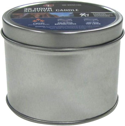 Treasure Gurus 36 Hour Soy Camping Outdoor Survival Candle, Emergency Rescue Gear for Prepper Supplies.