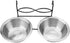 Owlike Stainless Steel Dual Hanging Food Water Bowl Feeder with Hook for Cat Pet Dog Puppy Crate Cage