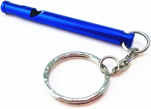yueton 6pcs Colorful Slim Aluminium Whistles with Key Ring, Emergency Survival Whistle for Dog Training