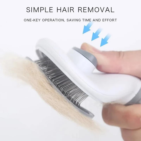 Generic Dog & Cat Brush, Self Cleaning Slicker Grooming Brush for Shedding, Deshedding Rake, Comb (Grey)