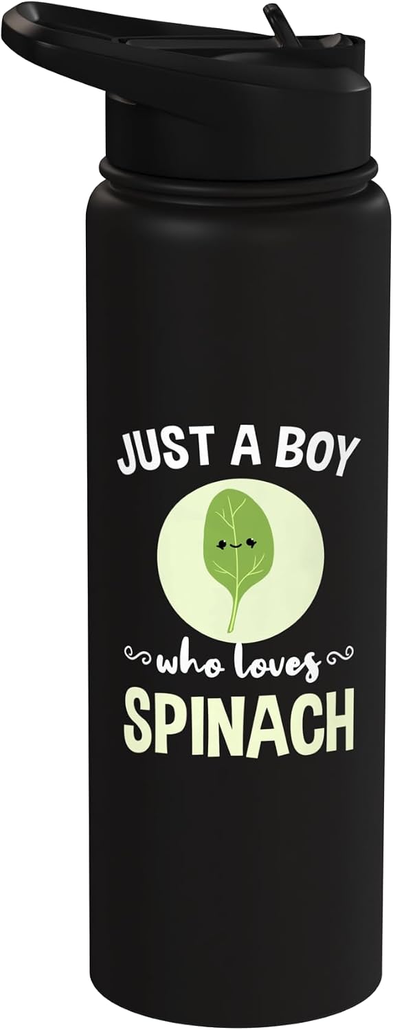 Just A Boy Who Loves Spinach Stainless Steel Insulated Water Bottle