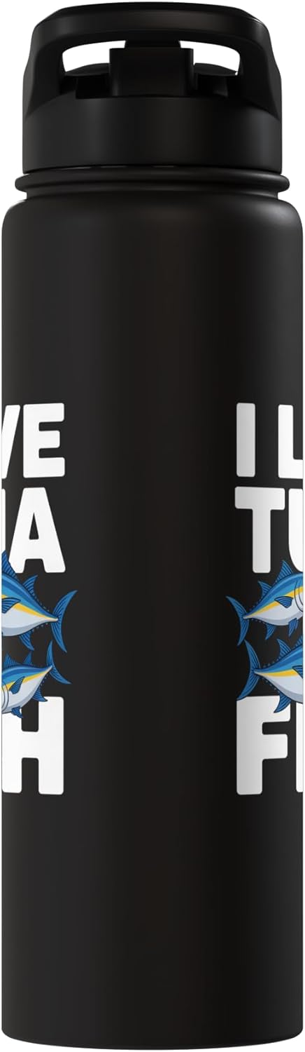 Passionate Tuna Anglers Enthusiasts I Love Tuna Fish Enthusiast Expression Stainless Steel Insulated Water Bottle