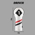Majek Retro Golf Headcover - White Red and Black Vintage Leather Style 1 Driver Head Cover, Fits 460cc Drivers, Classic