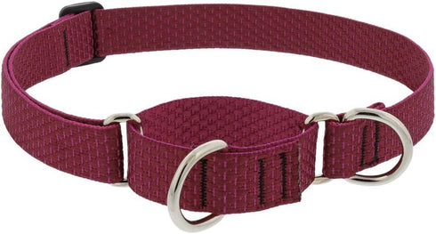 Martingale Dog Collar by Lupine ECO Collection, 1" Wide, Berry, Adjusts 15" to 22"