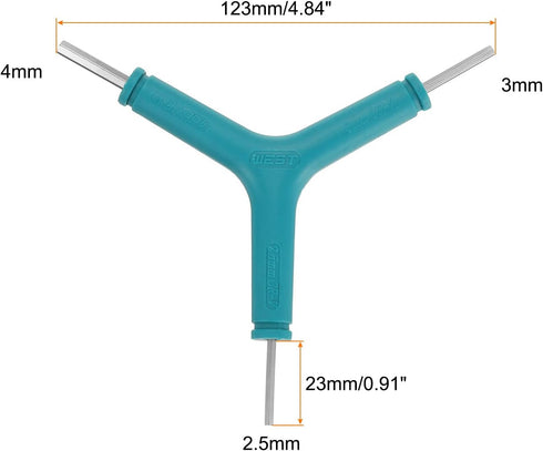 HARFINGTON 2pcs Y-Shaped 3 Way Bike Hex Wrench Kit, All-In-One Multi Portable Biking Torque Spanner 2.5/3/4mm (Blue)