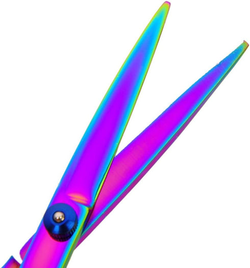 Dog Grooming Scissors Set - Colorful Pet Trimming Scissors Kit, 7 Inch Stainless Steel Shears for Grooming