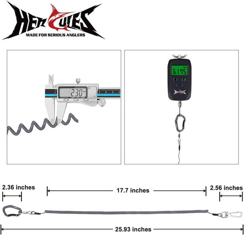 HERCULES M4 Fishing Lanyard, Heavy Duty Retractable Coiled Tether for Fishing Rods, Pliers, Kayak Paddles