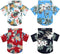 Weewooday 4 Pieces Small Pet Summer T-Shirts, Hawaii Style Floral Dog Shirt, Breathable Cool Clothes for Puppy