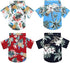 Weewooday 4 Pieces Small Pet Summer T-Shirts, Hawaii Style Floral Dog Shirt, Breathable Cool Clothes for Puppy