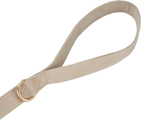 Corduroy Dog Leash, 5 Ft Length for Small Medium Large Dogs, Beige, Small