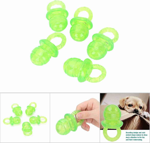 GRCFUMO 5 Pcs Pet Dog Chew Toy, Dog Squeak Toys, Pacifier Shaped Chew Toy, Interactive Chew Toy for Pet Dogs Teether
