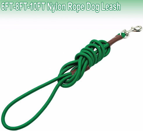 Small Dog Leash, Lightweight Strong Nylon Rope Leash, 1/4" by 6/8/10 FT, Bright Classic Leash for Small Pets/Puppy/Cat