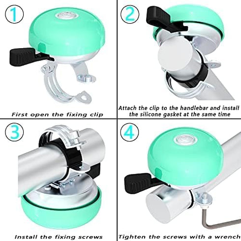 Greallthy Classic Bike Bell for Adults Kids, Loud Sound Bicycle Bell Accessories for Handlebars, Beach Cruiser Mountain
