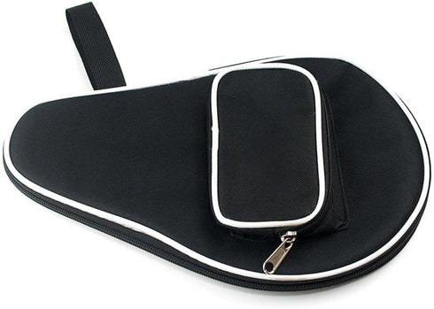 Table Tennis Bat Bag, Ping Pong Paddle Bat Pouch with Ball Storage Pocket, Table Tennis Racket Cover Waterproof Inner Liner Protection