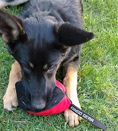 Dingo Gear Dog Tug Ball, 4" for Strong Tugger, Bite Training, Fun, Red S02780