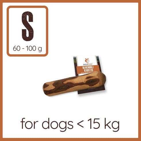 Wildfang Olive Wood Chewing Stick for Dogs, 100% Natural Dental Care Toy (S)