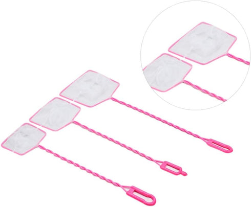 POPETPOP 3pcs Aquarium Fish Net Fishing Nets Fish Landing Net for Aquarium Fish Tank Lakes Ponds Saltwater (Pink 4/5 /6 Inch Style) by POPETPOP