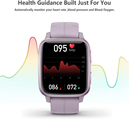 FITVII Fitness Tracker, Smart Watch with 24/7 Blood Pressure, Heart Rate Monitor, Sleep Tracker, IP68 Waterproof