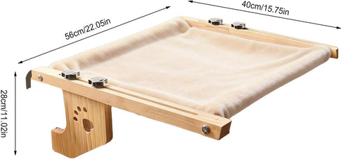 Generic Hammock Cat Window Plush Sunbathing Bed, Sturdy Hanging Perch | Relaxation Spot for Windowsill Bedside Cabinet