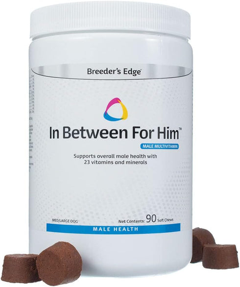 Revival Animal Health Breeder's Edge in Between for Him, Male Multivitamin for Medium/Large Dogs - 90 ct