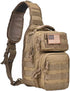 REEBOW GEAR Tactical Sling Bag Pack, Military Rover Shoulder Sling Backpack, Small Tan Everyday Carry Bag