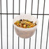 6 Pcs Mini Bird Food Bowl Feeder, Convenient Hanging Container for Parrots, Plastic Pigeon Bird Cage Dish (White)
