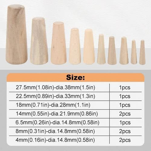 Tissting 10Pcs Marine Tapered Conical Thru-Hull Emergency Soft Wood Plugs Kit for Boats and Fishing