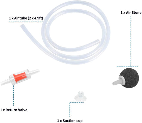Aquarium Air Pump, Marpros Air Pump for Fish Tank, Adjustable Quiet Oxygen Pump for 10-30 Gallon Tanks