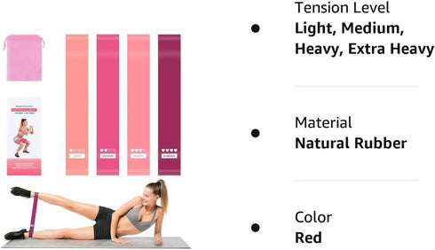 Portzon Resistance Loop Exercise Bands, Suitable for Arm, Leg Stretching and Strength Training
