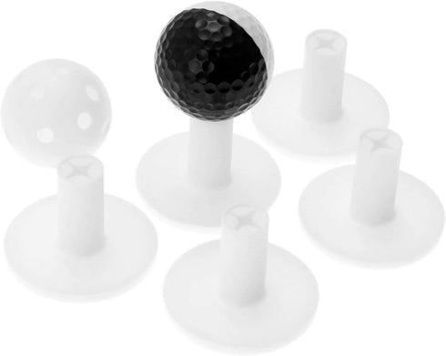 MUXSAM 5-Pack Golf Rubber Tee Holder, 1.5" Golf Mat Tees for Indoor Outdoor Practice Driving Range Mats (White)
