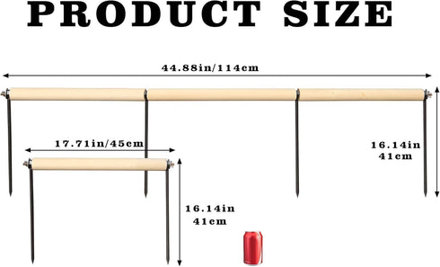 Neeenn Extra Long Chicken Perch Toys, Wooden Chick Perch Stand with Metal Ground Plug, Outdoor Birds Training Platform