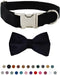 Dog Collar with Bow Tie, Adjustable Velvet Pet Collar with Metal Buckle and Stylish Detachable Bow Tie for Small Medium