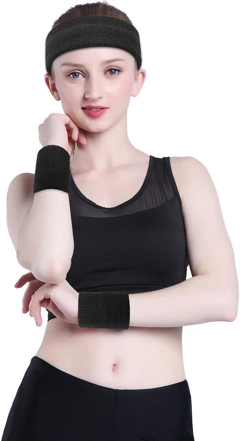 (1 ONUPGO Wristband Sweatbands for Men and Women - Athletic Cotton Terry Cloth Wrist Bands Sport Sweat Band