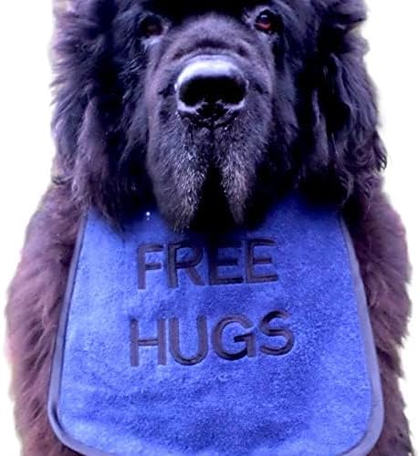 Personalized 'Free HUGS' Dog Bib for Dogs: Handmade, Waterproof Backing, Washable &