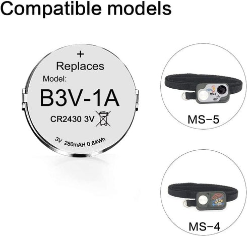 Abeden B3V 1A Lithium Replacement Batteries, 6 Pack for High Tech Pet Electronic Collar Model MS-4, MS-5