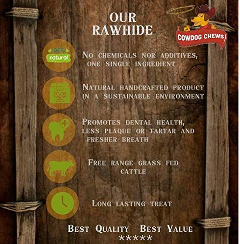 Natural Rawhide Chips – Premium Long-Lasting Dog Treats with Thick Cut Beef Hides (5 Lb)