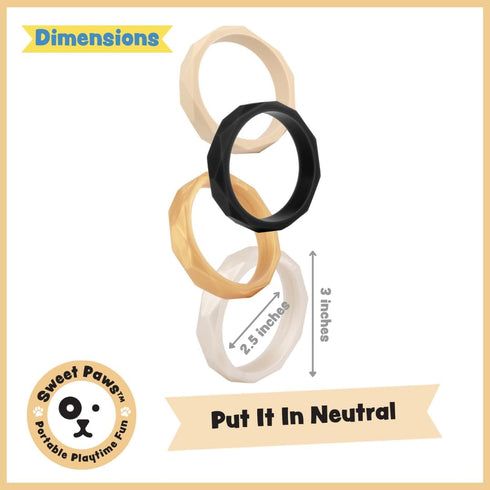 4 Pack, 0-6 Puppy Teething Rings - Bracelet Food Grade Silicone Chew Toys for Small Dogs-Medium Dog, Puppy Nipping