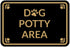 Motto Lita Classic Framed Paws, Dog Potty Area Sign (Black/Gold) - Small
