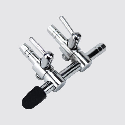 Aquarium Air Pump Splitter 7 in 1 Set - 2-Way Air Flow Control Lever Valve, 2 Non-Return Check Valves & 4 Suction Cups