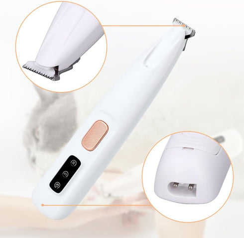2024 Upgrade Pet MicroPrecision Trimmer - Waterproof Rechargeable Hair Clippers with LED Light for Paws, Eyes, Ears,