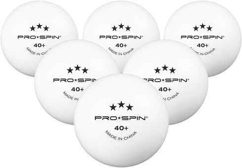 PRO SPIN 3-Star Premium White Ping Pong Balls, High-Performance 40+ ABS, Ultimate Durability for Indoor & Outdoor