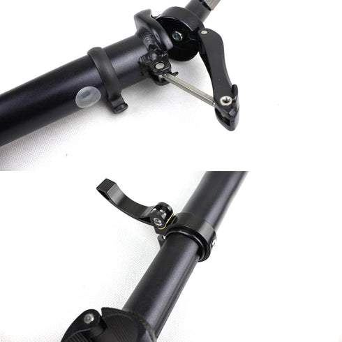 Left Folding Stem Aluminum Alloy 25.4mm×25.4mm Adjustable Stem with Teeth, Folding Riser Stem Set Bicycle Accessories