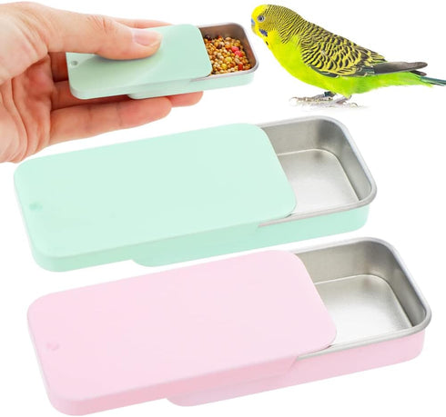 DQITJ 2 Pack Bird Training Food Jar Parrot Handheld Feeder Bird Interactive Educational