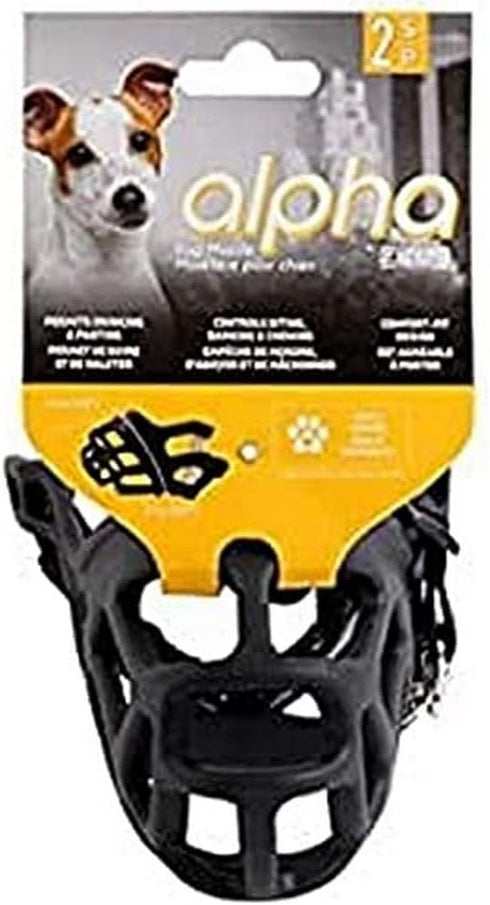 ZEUS Alpha TPR Muzzle for Small Dogs - Comfort Fit Design Prevents Biting, Barking, Chewing, Black