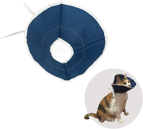 Soft Cat Recovery Collar - Nonwoven Fabric Elizabethan E Collar for Cats and Puppies, Easy to Eat and Drink (S)
