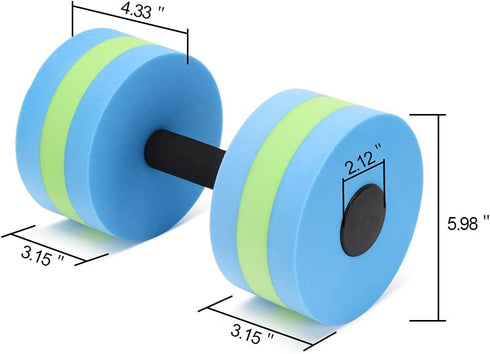 Water Dumbbells Set - Water Aerobics Exercise Foam Dumbbells for Pool Resistance Water Fitness Equipment