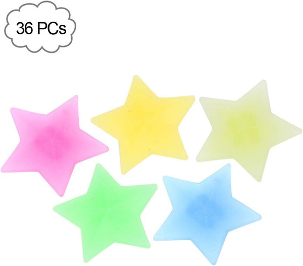 Keenso 36/26 Pcs Bike Spoke Bead, Colored Plastic Wheel Spoke Clips Decoration (36PCS-Pentagram)