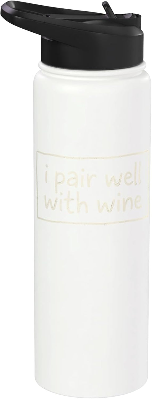 Wine Drinker Humor Tee Winery Life Wine Sommelier I Pair Well with Wine Lover Drinker Winemaker Sommelier Tee Stainless Steel