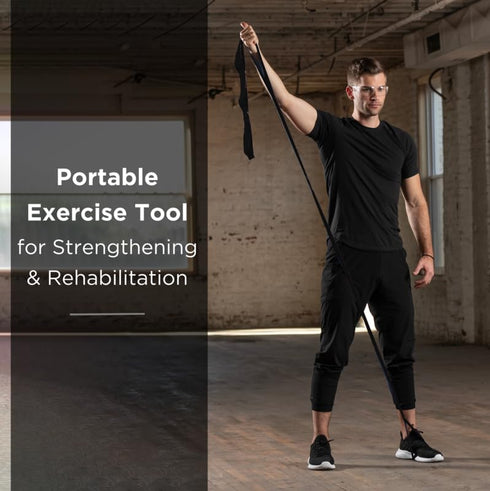 THERABAND CLX Resistance Band with Loops, Fitness Band for Home Exercise and Workouts, 5 Foot Band, Black, Special Heavy